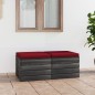 Garten-Paletten-Hocker 2 Stk. mit Kissen Kiefer Massivholz Garten-Paletten-Hocker 2 Stk. mit Kissen Kiefer Massivholz