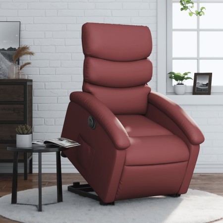 vidaXL Relaxsessel mit Aufstehhilfe Elektrisch Weinrot Kunstleder