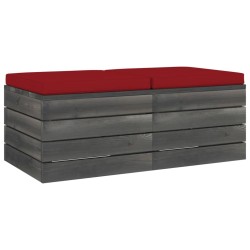 Garten-Paletten-Hocker 2 Stk. mit Kissen Kiefer Massivholz