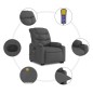 vidaXL Massagesessel mit Aufstehhilfe Dunkelgrau Stoff vidaXL Massagesessel mit Aufstehhilfe Dunkelgrau Stoff