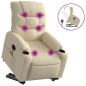 vidaXL Massagesessel mit Aufstehhilfe Creme Stoff vidaXL Massagesessel mit Aufstehhilfe Creme Stoff