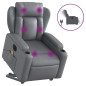 vidaXL Massagesessel mit Aufstehhilfe Elektrisch Grau Kunstleder vidaXL Massagesessel mit Aufstehhilfe Elektrisch Grau Kunstleder