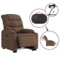 vidaXL Elektrischer Massagesessel mit Aufstehhilfe Braun Stoff vidaXL Elektrischer Massagesessel mit Aufstehhilfe Braun Stoff