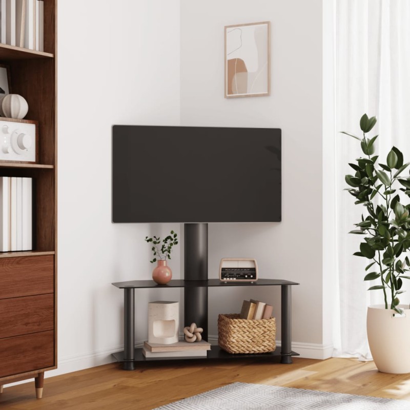 vidaXL TV-Eckregal mit 2 Ablagen für 32-70 Zoll Schwarz vidaXL TV-Eckregal mit 2 Ablagen für 32-70 Zoll Schwarz