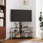vidaXL TV-Eckregal mit 3 Ablagen für 32-70 Zoll Schwarz und Silbern vidaXL TV-Eckregal mit 3 Ablagen für 32-70 Zoll Schwarz und Silbern