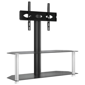 vidaXL TV-Eckregal mit 2 Ablagen für 32-70 Zoll Schwarz und Silbern