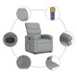 vidaXL Massagesessel mit Aufstehhilfe Hellgrau Stoff vidaXL Massagesessel mit Aufstehhilfe Hellgrau Stoff