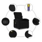 vidaXL Massagesessel mit Aufstehhilfe Schwarz Stoff vidaXL Massagesessel mit Aufstehhilfe Schwarz Stoff