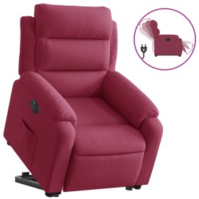 vidaXL Relaxsessel mit Aufstehhilfe Elektrisch Weinrot Samt
