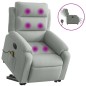 vidaXL Massagesessel mit Aufstehhilfe Elektrisch Hellgrau Samt vidaXL Massagesessel mit Aufstehhilfe Elektrisch Hellgrau Samt