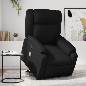 vidaXL Massagesessel mit Aufstehhilfe Elektrisch Schwarz Kunstleder