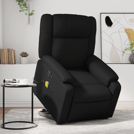 vidaXL Massagesessel mit Aufstehhilfe Elektrisch Schwarz Kunstleder