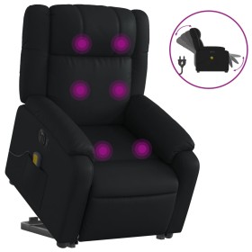 vidaXL Massagesessel mit Aufstehhilfe Elektrisch Schwarz Kunstleder