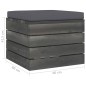 vidaXL Garten-Paletten-Hocker mit Sitzkissen Kiefernholz vidaXL Garten-Paletten-Hocker mit Sitzkissen Kiefernholz