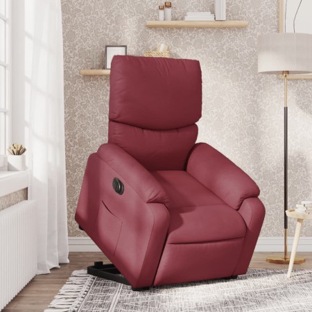 vidaXL Relaxsessel mit Aufstehhilfe Elektrisch Weinrot Stoff
