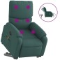 vidaXL Elektrischer Massagesessel mit Aufstehhilfe Dunkelgrün Stoff vidaXL Elektrischer Massagesessel mit Aufstehhilfe Dunkelgrün Stoff