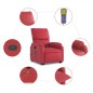 vidaXL Massagesessel mit Aufstehhilfe Rot Kunstleder vidaXL Massagesessel mit Aufstehhilfe Rot Kunstleder