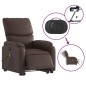 vidaXL Massagesessel mit Aufstehhilfe Elektrisch Braun Kunstleder vidaXL Massagesessel mit Aufstehhilfe Elektrisch Braun Kunstleder
