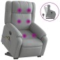 vidaXL Massagesessel mit Aufstehhilfe Hellgrau Stoff vidaXL Massagesessel mit Aufstehhilfe Hellgrau Stoff