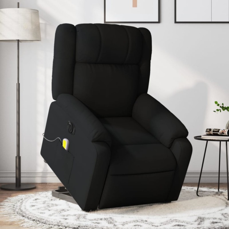 vidaXL Elektrischer Massagesessel mit Aufstehhilfe Schwarz Stoff vidaXL Elektrischer Massagesessel mit Aufstehhilfe Schwarz Stoff