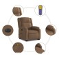 vidaXL Elektrischer Massagesessel mit Aufstehhilfe Braun Stoff vidaXL Elektrischer Massagesessel mit Aufstehhilfe Braun Stoff