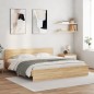 vidaXL Bettgestell mit Kopfteil Sonoma-Eiche 160x200 cm vidaXL Bettgestell mit Kopfteil Sonoma-Eiche 160x200 cm