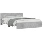 vidaXL Bettgestell mit Kopfteil Betongrau 140x200 cm vidaXL Bettgestell mit Kopfteil Betongrau 140x200 cm