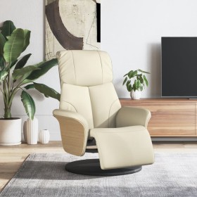 vidaXL Relaxsessel mit Fußteil Creme Kunstleder