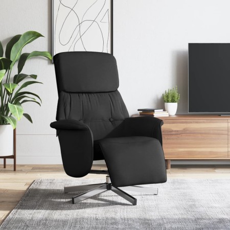 vidaXL Relaxsessel mit Fußteil Schwarz Stoff