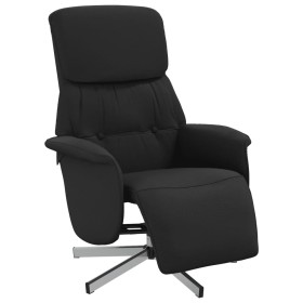 vidaXL Relaxsessel mit Fußteil Schwarz Stoff