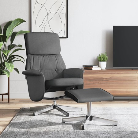 vidaXL Relaxsessel mit Fußhocker Dunkelgrau Stoff