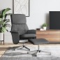 vidaXL Relaxsessel mit Fußhocker Dunkelgrau Stoff vidaXL Relaxsessel mit Fußhocker Dunkelgrau Stoff