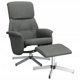 vidaXL Relaxsessel mit Fußhocker Dunkelgrau Stoff