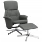 vidaXL Relaxsessel mit Fußhocker Dunkelgrau Stoff vidaXL Relaxsessel mit Fußhocker Dunkelgrau Stoff