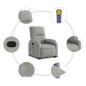 vidaXL Massagesessel mit Aufstehhilfe Hellgrau Mikrofasergewebe vidaXL Massagesessel mit Aufstehhilfe Hellgrau Mikrofasergewebe