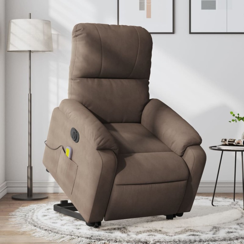 vidaXL Massagesessel Aufstehhilfe Elektrisch Braun Mikrofasergewebe vidaXL Massagesessel Aufstehhilfe Elektrisch Braun Mikrofasergewebe