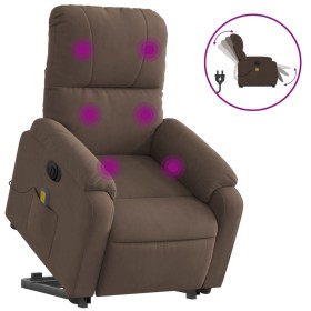 vidaXL Massagesessel Aufstehhilfe Elektrisch Braun Mikrofasergewebe 