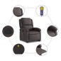 vidaXL Massagesessel mit Aufstehhilfe Dunkelbraun Echtleder vidaXL Massagesessel mit Aufstehhilfe Dunkelbraun Echtleder