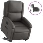 vidaXL Relaxsessel mit Aufstehhilfe Elektrisch Grau Echtleder vidaXL Relaxsessel mit Aufstehhilfe Elektrisch Grau Echtleder