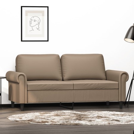 vidaXL 2-Sitzer-Sofa Cappuccino-Braun 140 cm Kunstleder