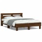 vidaXL Bettgestell mit Kopfteil Braun Eichen-Optik 120x200 cm vidaXL Bettgestell mit Kopfteil Braun Eichen-Optik 120x200 cm