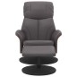 vidaXL Relaxsessel mit Fußhocker Grau Kunstleder vidaXL Relaxsessel mit Fußhocker Grau Kunstleder