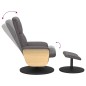 vidaXL Relaxsessel mit Fußhocker Grau Kunstleder vidaXL Relaxsessel mit Fußhocker Grau Kunstleder