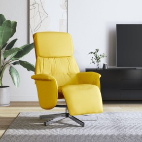 vidaXL Relaxsessel mit Fußteil Hellgelb Stoff