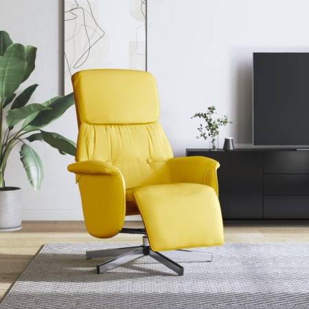 vidaXL Relaxsessel mit Fußteil Hellgelb Stoff