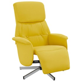 vidaXL Relaxsessel mit Fußteil Hellgelb Stoff