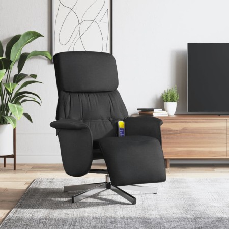 vidaXL Massagesessel mit Fußteil Schwarz Stoff