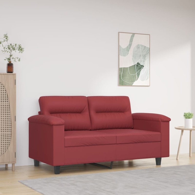 vidaXL 2-Sitzer-Sofa Weinrot 120 cm Kunstleder vidaXL 2-Sitzer-Sofa Weinrot 120 cm Kunstleder