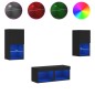 vidaXL 4-tlg. TV-Wohnwand mit LED-Leuchten Schwarz vidaXL 4-tlg. TV-Wohnwand mit LED-Leuchten Schwarz