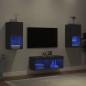vidaXL 4-tlg. TV-Wohnwand mit LED-Leuchten Schwarz vidaXL 4-tlg. TV-Wohnwand mit LED-Leuchten Schwarz